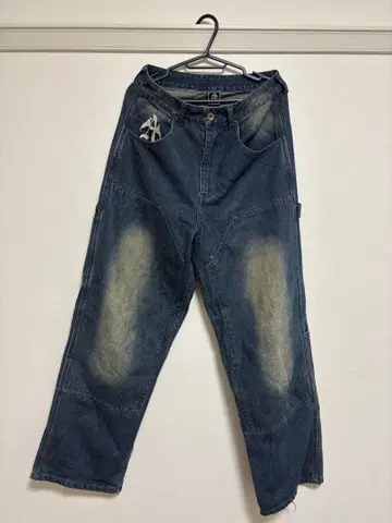 ANTIMID 다크 블루 카고 데님 팬츠