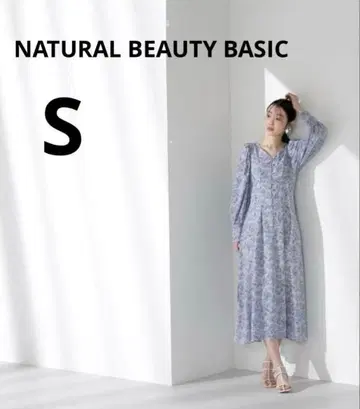 새상품 NATURAL BEAUTY BASIC 아트 플라워 원피스 S