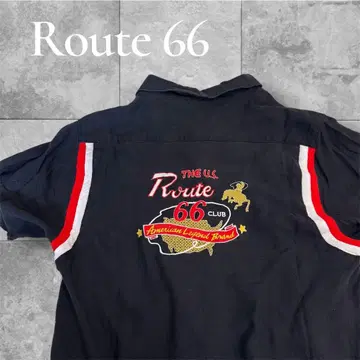 빈티지 Route 66 볼링 셔츠 M 자수