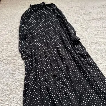 이치 도트 원피스 도트 일본제 루즈핏 내추럴