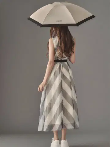 에미리아 우천 겸용 접이식 우산 화이트