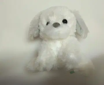 화이트 강아지형 봉제 인형 키링