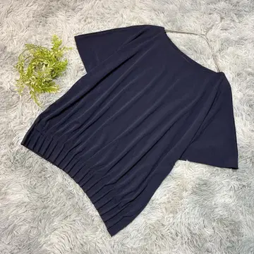 미쉘클랑 38 M 블라우스 티셔츠 네이비 일본제 트리아세테이트