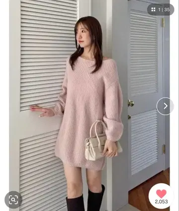 snidel 라쿤 미니 니트 원피스