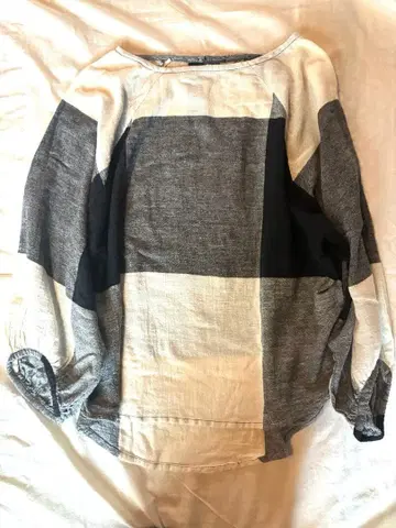 인도산 코튼 블라우스 체크 무늬 Memaire