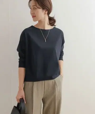 어반 리서치 도어스 코튼 백 턱 7부 소매 풀오버