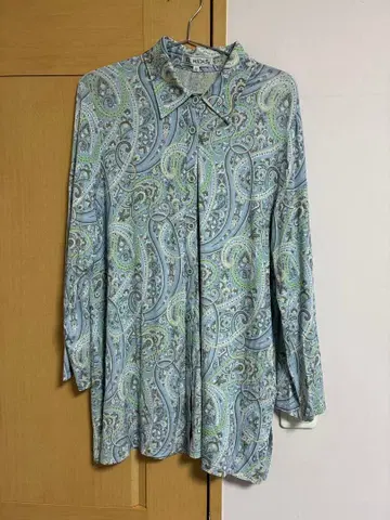 빅 사이즈 EL MIDAS 페이즐리 무늬 셔츠 사이즈 13 스카이블루