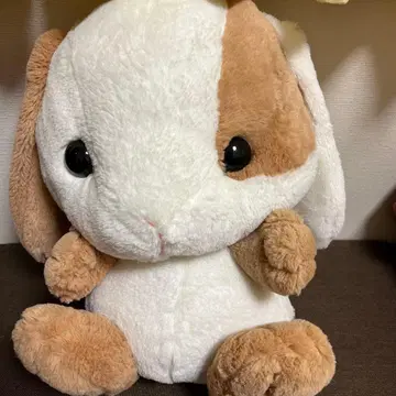 리본 포함 화이트 브라운 봉제 인형