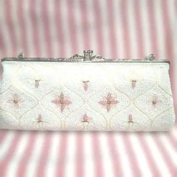 기모노 가방 비즈 백 포멀 꽃 비즈 잡화 가마구치 백