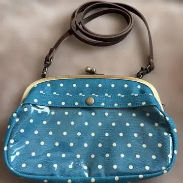 AYANOKOJI 스카이블루 숄더 파우치 도트