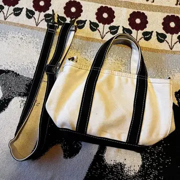 LLbean 토트백 블랙 캔버스 원단