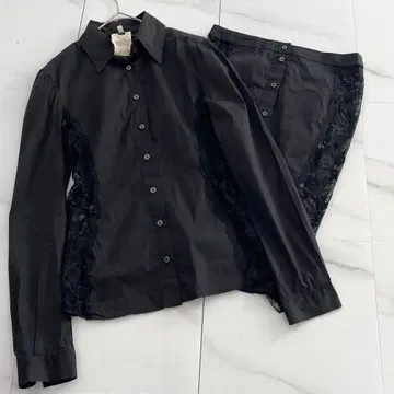 구하기 어려움 돌체앤가바나 셋업 레이스 원단 블랙