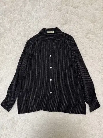 새상품급 마가렛호웰 셔츠 블라우스 블랙 도트 무늬 실크 100%