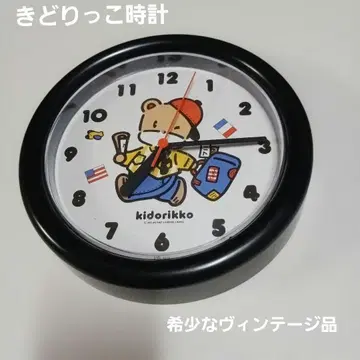 키도리코 키드리코 벽걸이 시계 레트로 곰 캐릭터 굿즈