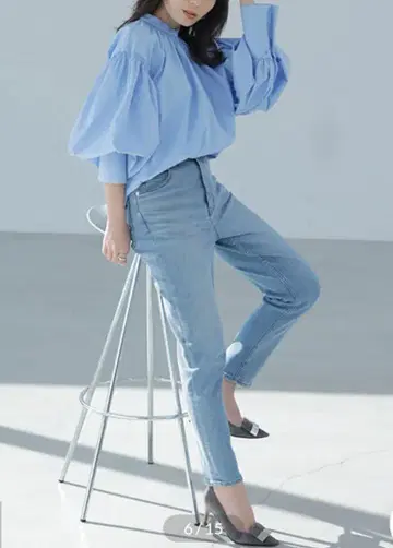 anuans 아뉴앙스 크롭 테이퍼드 데님 팬츠