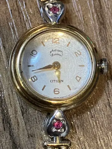 CITIZEN 앤티크 손목시계 루비풍 스톤