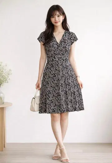 EGERIE 에제리 꽃무늬 원피스 프랑스 미 실루엣 고급 봄/여름