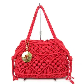 사만다 타바사 마크라메 토트백 뜨개질 가방 가방 브랜드 레드