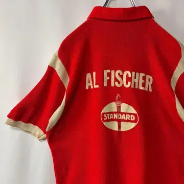 USA제 힐튼 볼링 셔츠 반팔 셔츠 레드 L 사이즈 빈티지