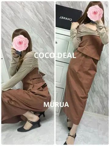 오프숄더 개더 상의 x 2way 코르셋 스커트 원피스