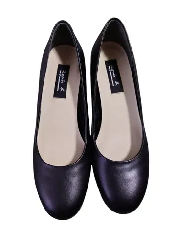 블랙 가죽 오픈백 펌프스 빨간 힐 agnes b