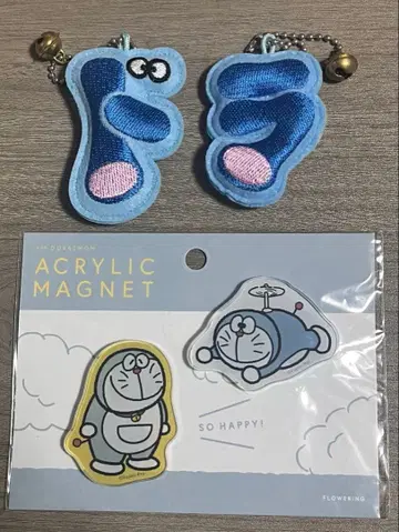 도라에몽 마그넷 도라문자 키링 플라워링 도라문자 자수
