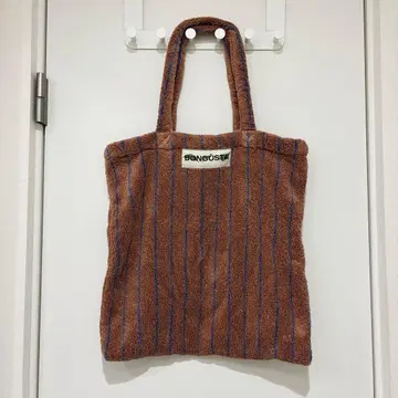 BONGUSTA 타월 원단 토트백 브라운 x 블루 스트라이프