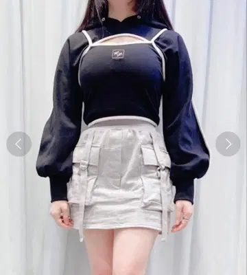 lilLilly 맨투맨 카고 미니 스커트 프리 사이즈