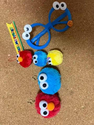 엘모, 쿠키 몬스터 액세서리 스트랩 안경 세트 3개