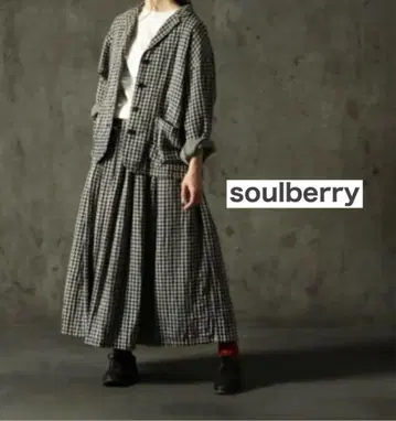 soulberry 깅엄 체크 플레어 롱 개더 스커트 3L