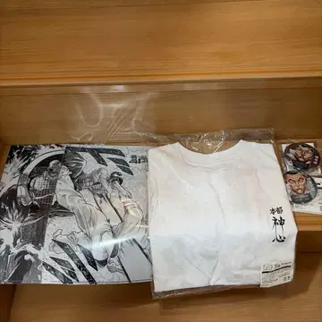 바키 캐릭터 드로 복권 B상 신심회관 본부 T셔츠 캔뱃지, 클리어 파일