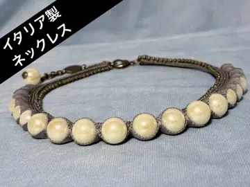 [ 새상품 ] 화이트 펄 비즈 목걸이 이탈리아제