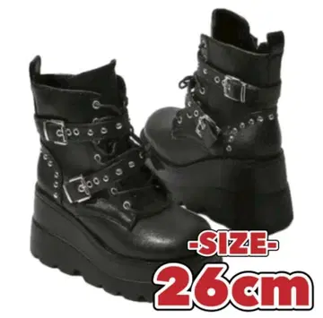 통굽 엔지니어 부츠 26cm 블랙 스터드 가을/겨울 펑크 고스로리 Y2K