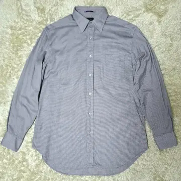 폴스미스 컬렉션 와이셔츠 마이크로 체크 무늬 보라색 x 화이트 XL 상당