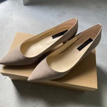 일본제 ROPE 스웨이드 그레이 베이지 펌프스 37 사이즈