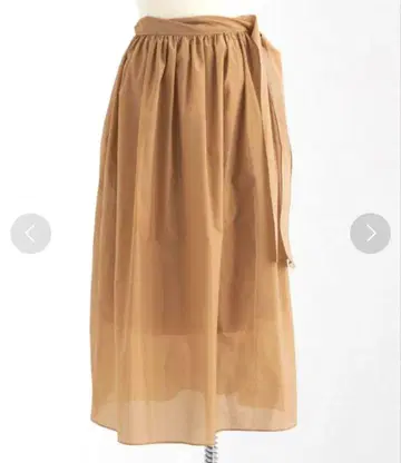 새상품급 로에프 시어턱 타이 개더 스커트 허리 리본 베이지