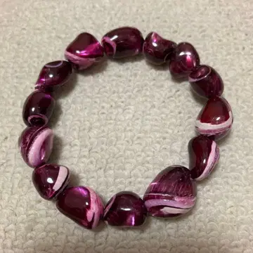 쉘 비즈 팔찌 착색 있음 핑크색 정품 작음