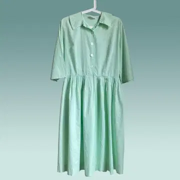 셔츠 원피스 클래식 민트 그린 반팔 구제 의류