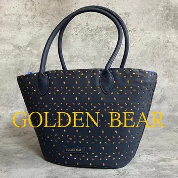 새상품급 골든베어 토트백 네이비 펀칭 컷워크 바스켓백 스타일