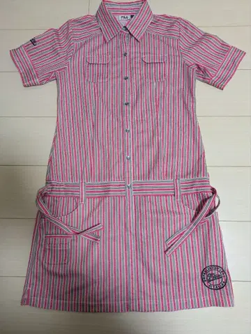 FILA 스트라이프 셔츠 드레스 골프 웨어