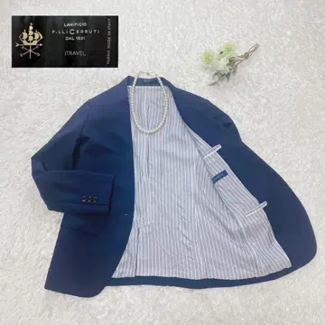 [컨디션 최상] 체루티 이탈리아제 원단 노카라 자켓 네이비 36 디퍼런스