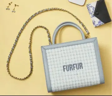 FURFUR 트위드 로고 토트백