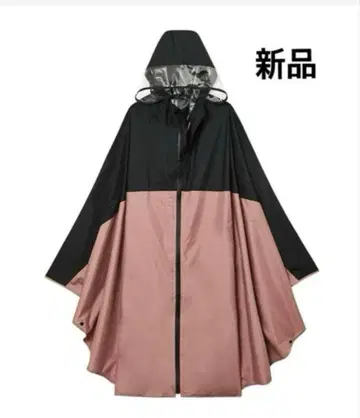 워크맨 여성용 고발수 레인 판초 핑크 x 블랙 3