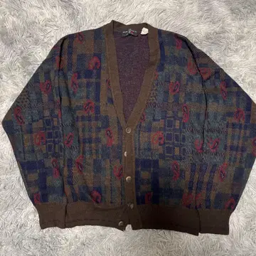 이탈리아제 vintage 가디건 기하학 패턴