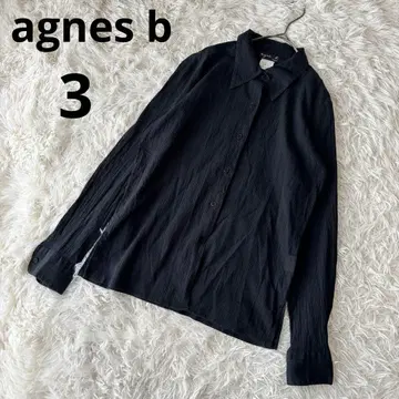 agnes b 셔츠 블랙 긴팔 여성용 코튼