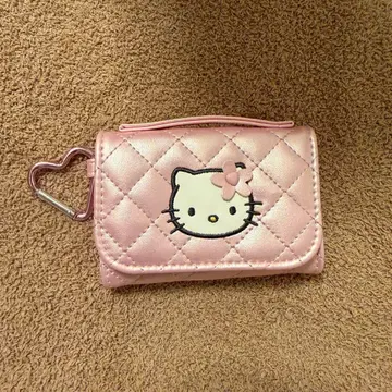 헬로키티 퀼팅 지갑 핑크