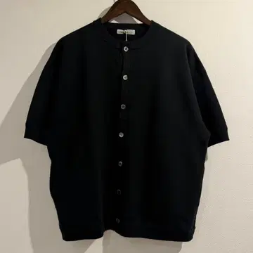 [ SBTRACT ] Inlay S/S Cardigan INK BLACK