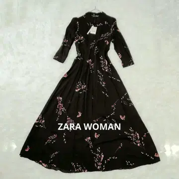 [ 택 포함 미사용 새상품 ] ZARA WOMAN 벚꽃 맥시 원피스 XS