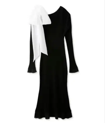 SNIDEL 숄더 리본 아지메 니트 원피스