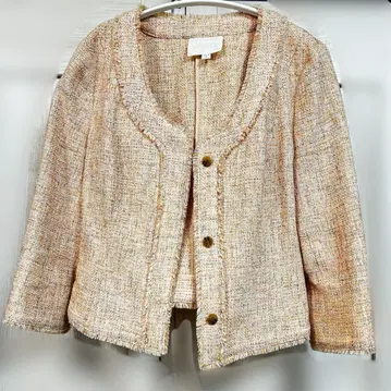 NATURAL BEAUTY 내추럴뷰티 노카라 트위드 자켓